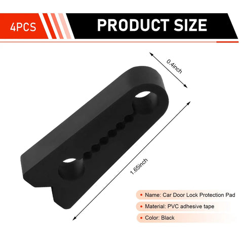 Tight 4 Piece Car Door Lock Covers Silences Rattling Clunks Smoothly Doubles As Shock Absorber Bumpers Easy Slip On Design Fits Just About Any Ride Keeps Door Closing Quiet Matte Black Pack size 0.4x1.65 inch