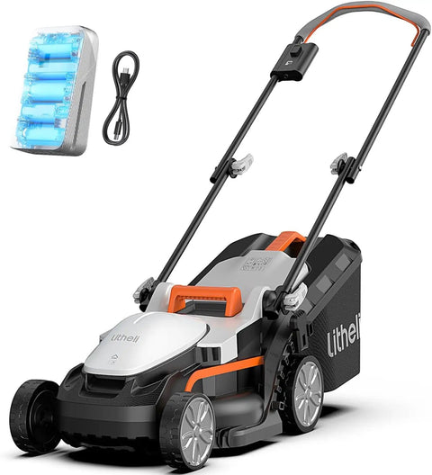 Cordless 13 Inch Lawn Mower Lightweight Electric Yard And Garden Mower With Five Height Adjustments 20V Battery Included