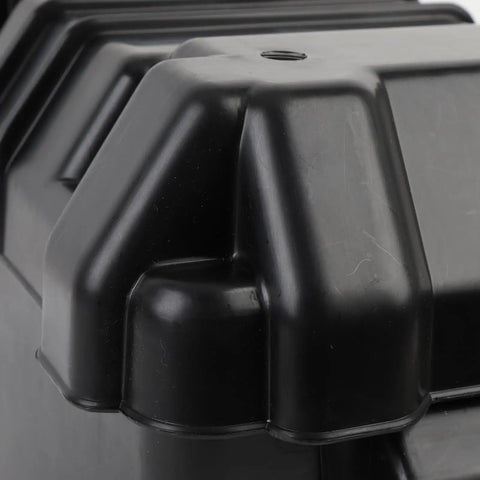Close-up of Heavy Duty Marine Battery Box Hella Durable ABS Shell with rounded corners for shockproof protection.