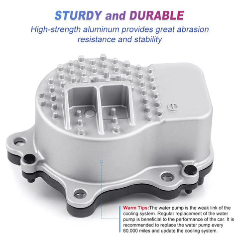 Heavy Duty Electric Engine Water Pump Compatible With Toyota Prius Prius C Prius V And Lexus CT200h Hybrid Cooling System Replacement 161A029015 showing durable aluminum construction.
