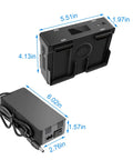 All In One Mavic 2 Pro Zoom Battery Wall And Car Charger Hub For DJI Mavic 2 Series dimensions illustration