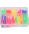 Snazzy 600 Pc Heat Shrink Tubing Kit With Colorful Wire Insulation Sleeves And Storage Boxes For Electricians Diy Car Repair And Cable Wrapping Projects That Get You Back On The Road Fast clear box of color-coded heat shrink tubes