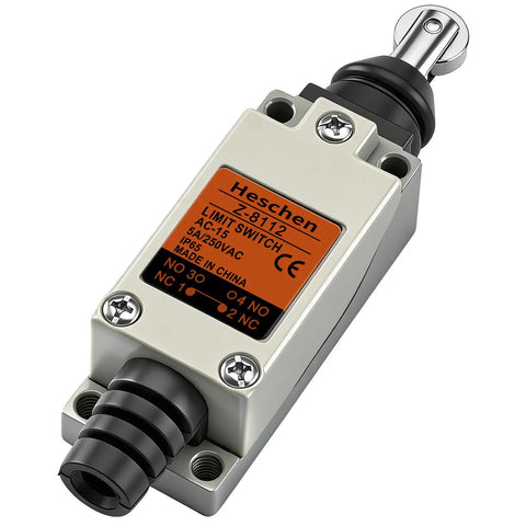 Image of Beefy Parallel Roller Plunger Limit Switch DPDT 5A 250VAC IP65 Waterproof Enclosed Momentary NO NC Dual-Circuit Signal Switch