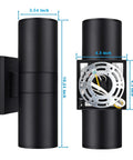 Exterior Up Down Outdoor Wall Lights With Remote Control RGB Color Changing 1200 Lumen Warm White 3000K RGB CCT Cylinder Outdoor LED