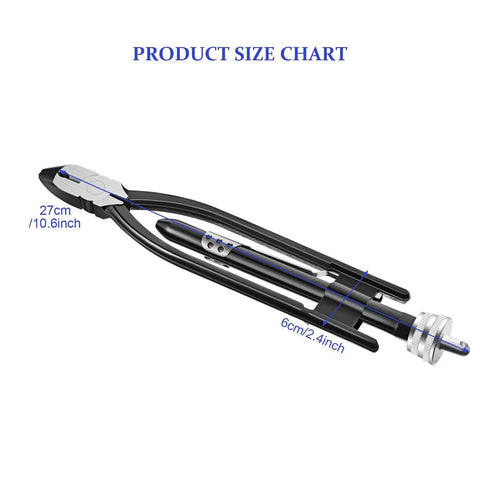 All In One 9 Inch Safety Wire Twisting Pliers With 10 Meters Of 0.5mm Wire, dimensions shown on product size chart