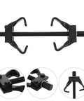 Heavy Duty Steel Coil Spring Compressor Tool Kit For Auto Suspension Repairs Front Spring Removal And Shock Absorber Strut Tool With Locking Pins Durable Safe For Universal Car Fit black steel coil spring compressor with threaded rod and locking hooks