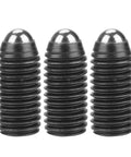 Top Shelf Heavy Duty 10 Pack M25 Carbon Steel Hex Socket Spring Loaded Ball Plunger Screws, black steel, precise clamping.