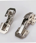 Two stainless steel 4 Inch Damping Wardrobe Hinges Easy Install No Slam Soft Close Cabinet Door Hinges Stainless Steel 4 Piece Set