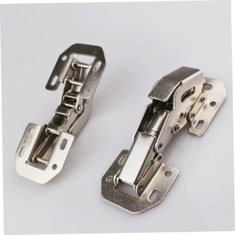 Two stainless steel 4 Inch Damping Wardrobe Hinges Easy Install No Slam Soft Close Cabinet Door Hinges Stainless Steel 4 Piece Set