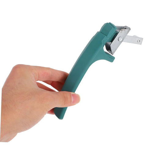 Solestre Heavy Duty Replacement Handle For Commercial Kitchen Equipment Drying Box Oven Door Grip High Temp Resistance Secure Fit Easy Install Stylish Upgrade shown in hand. Green coated handle with sturdy metal grip.