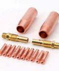 MIG Welding Kit 0.035 Inch For Tweco Lincoln 100L Torch With M3 Tip Gas Diffuser Nozzle Brass Consumables CNC Machined