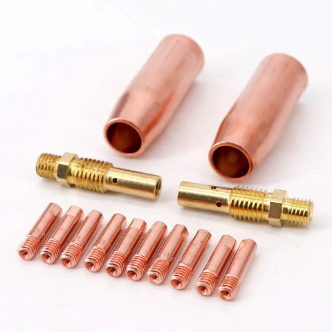 MIG Welding Kit 0.035 Inch For Tweco Lincoln 100L Torch With M3 Tip Gas Diffuser Nozzle Brass Consumables CNC Machined