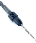 Pro Shop Ready Number 4 Adjustable Tapered Wood Countersink Drill Bit Forged From Rock Hard HSS M2 High Speed Steel with locked pin shank.