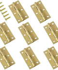 8 Pack 2.5 Inch Brass Butt Hinges For Cabinets And Drawers, Solid Brass Rust Resistant Hinge Set With Screws, 2.5 by 1.4 Inch