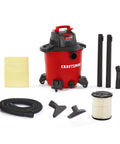 9 Gallon 4.25 Peak HP Wet Dry Shop Vacuum Portable Cleanup Machine For Home Garage And Auto Includes Filter Dust Bag Hose And Attachments