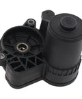 Slick Rear Driver Side Parking Brake Actuator For Honda Civic 2017 Through 2021, durable black plastic construction, top view.