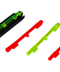 M Series Magnetic Front Shotgun Sight With Interchangeable LitePipes in green, red, and two-tone snap-on magnetic base, components shown.