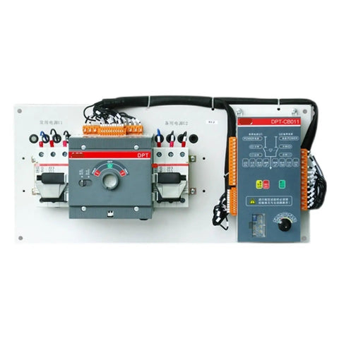 Dual Power Supply Mains Transfer Switch 100 Amp Auto Transfer Switch for Backup Power Systems, 100A Capacity, Reliable Power Source Selector For Critical Equipment, Beefy Heavy Duty Build Compatible With Residential And Industrial Setups, wall-mounted control panel