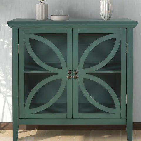 Teal cabinet with decorative doors featuring Zinc Alloy Pull Handles For Kitchen Cabinets And Drawers Durable Rust Resistant Cabinet Pulls 12 Pack With Screws Easy Install Drawer Knobs For Dressers Bookcases And Other Furniture