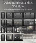 Duplex Outlet Cover Plate Pack Of 2 1 Gang Matte Black Wall Plate For Electrical Outlets Built To Last Durable