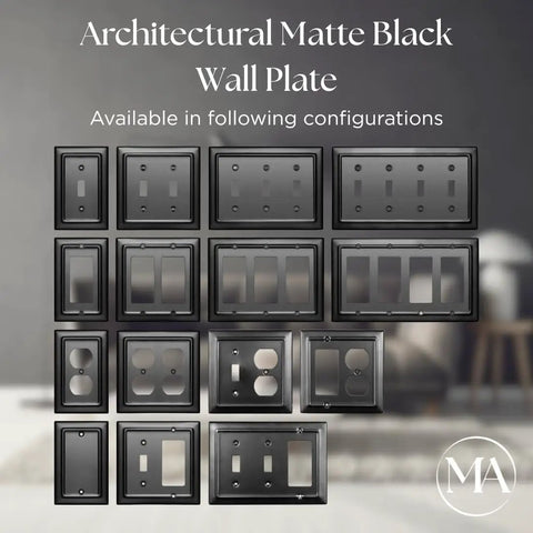 Duplex Outlet Cover Plate Pack Of 2 1 Gang Matte Black Wall Plate For Electrical Outlets Built To Last Durable