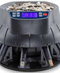 Close-up of Pro Grade USD Coin Counter and Sorter with Wrapper Roller, showing digital display and coin slots, 3000 coin capacity.