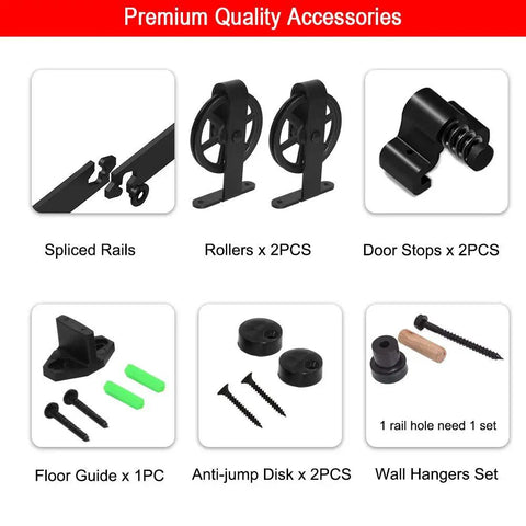 Heavy Duty 120 Inch Sliding Barn Door Hardware Track Kit With Tough Steel Build And Silky Smooth Wheels For Single Room Divider Farmhouse Garage DIY Project
