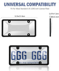 Two Pack License Plate Protectors For Front And Rear Plates ABS Matte Clear Shield With Screws Caps Universal Car Accessories