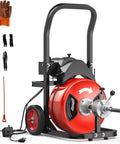Super Heavy Duty Sewer Snake Machine Equipped With 100 Feet Of Rugged Cable And A Badass 750 Watt Motor designed for deep pipe clearing.