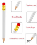 Image displaying 72 Piece Golf Pencils With Erasers, Short Hexagon Pocket Pencils Pre Sharpened Number 2 HB, Bulk White Office Supplies.