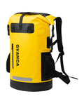Waterproof Dry Bag Backpack For Kayaking 35L Roll Top Floating Dry Sack For Boating Canoeing Rafting Fishing And Camping Bright Yellow 500D PVC Built Heavy Duty Gear Carrier With Quick Access