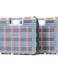 Double Side Tools Organizer With Removable Dividers, 34-Compartment Hardware Storage Box, Dual-Sided Case, 2 Pack, Lightweight Plastic