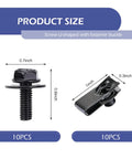 Heavy Duty Automotive Body Bolts And U Nut Clips Kit M6 1.0 Universal Car Fasteners dimensions with 10 bolts and 10 U nuts
