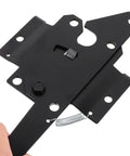 Iron Gate Hinges With Secure Latch And Easy Install For Residential Gardens And Public Parks, heavy-duty black metal latch close-up