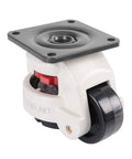 Heavy Duty Retractable Leveling Casters With Durable Nylon Wheels And Beefy Aluminum Hubs Handle Up To 551 Lbs, close-up view.