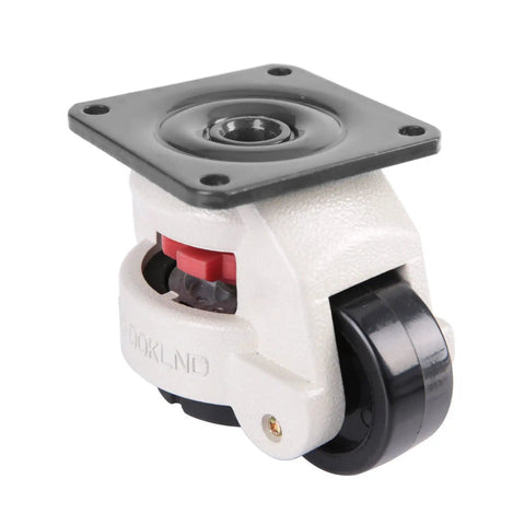 Heavy Duty Retractable Leveling Casters With Durable Nylon Wheels And Beefy Aluminum Hubs Handle Up To 551 Lbs, close-up view.