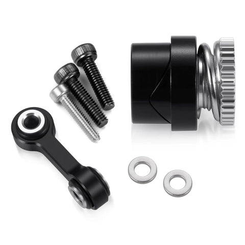Servo Saver Arm 25T With Steering Drag Link Upgrade For ARRMA One Eighteen Granite RC Car Aluminum Alloy Construction Rustproof Wear Resistant Lightweight Strength Boost For Smoother Handling And Long Lasting Durability, black aluminum RC steering part with screws