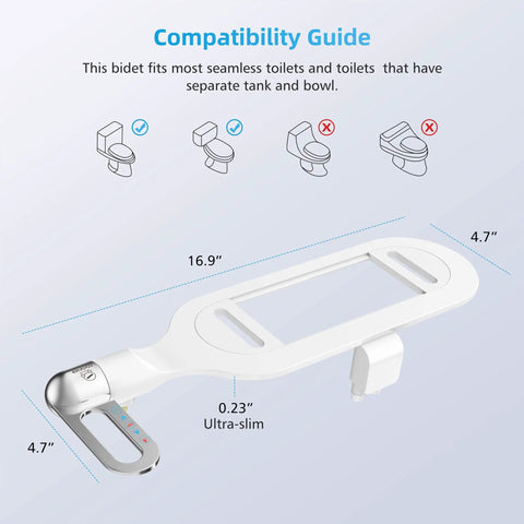 Infographic of Dual Nozzle Bidet Attachment For Toilet Seat Self Cleaning Front And Rear Wash No Electric Mechanical