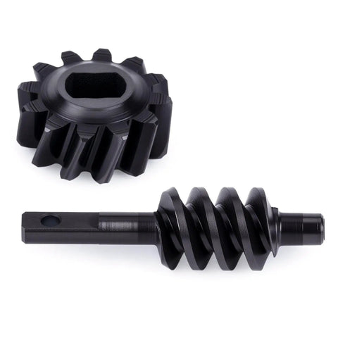 Hardened Steel Helical Axle Gear Set 12T for 1/30 RC Crawler with CNC Machined Worm and Spur Gears, smooth meshing detail