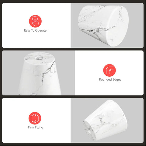 Hella Stylish White Marble Cabinet Knobs 10 Pack Dresser Hardware Round top with firm fixing and rounded edges.