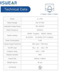Technical data for Twist Lock Photocell Dusk To Dawn Auto On Off Light Switch, IP65 protection, 235 Joule surge protection, model JL-215C.