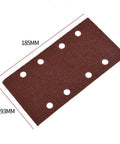 Heavy Duty AluSmallum Oxide Sanding Sheets With Punched Hook And Loop Design Come In A Pack Of 20 Assorted Grits For Smooth Woodworking And DIY Finishing Jobs That Really Pop, 93x185mm sheet with holes.