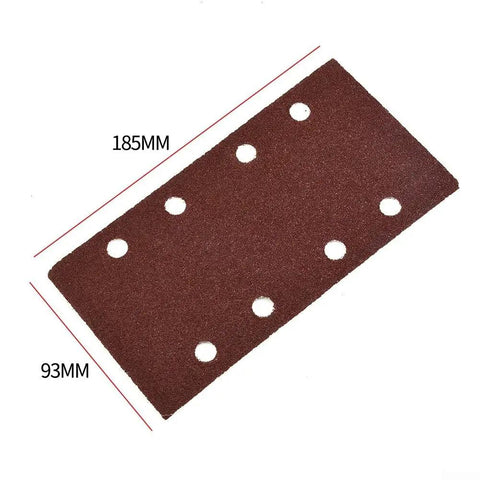 Heavy Duty AluSmallum Oxide Sanding Sheets With Punched Hook And Loop Design Come In A Pack Of 20 Assorted Grits For Smooth Woodworking And DIY Finishing Jobs That Really Pop, 93x185mm sheet with holes.