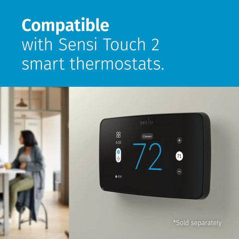 Room Sensor For Smart Thermostat With Touch 2 Compatibility, digital display showing temperature on wall, background room