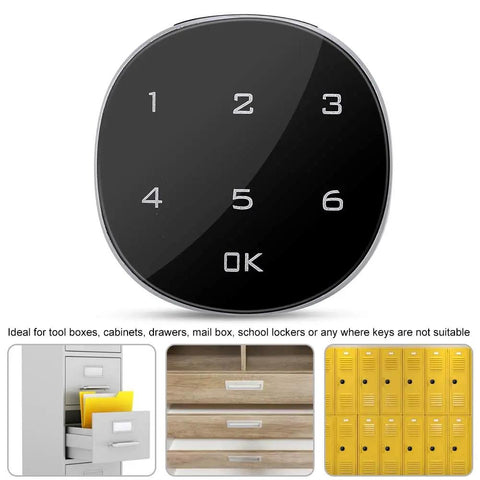 Digital Electronic Coded Lock With Touch Screen Password For Cabinets Desks Mailboxes File Drawers Saunas And School Lockers front view