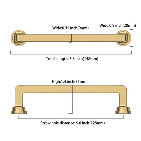 10 Pack 5 Inch Champagne Bronze Cabinet Pulls For Kitchen Cabinets And Drawers Zinc Alloy Handles