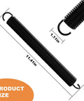 Attic Ladder Springs Replacement Kit For Attic Ladders, heavy duty 11.41in steel extension spring with hooks, product size shown.