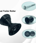 Straight Up Heavy Duty 4 Inch Black Boat Trailer Roller Assembly With Spoke Fits One Half Inch Shaft Tpu Polyurethane Bow Wheel.