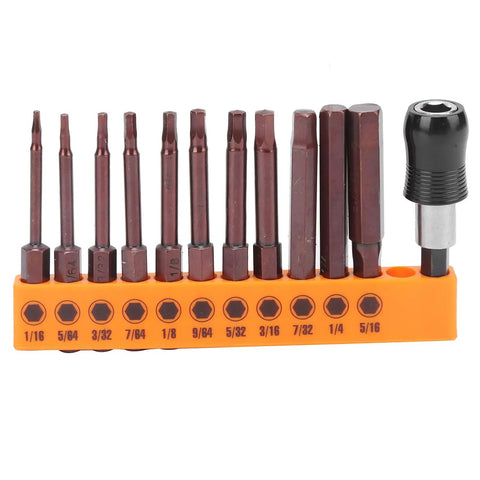 Awesome 23 Pc Screwdriver Bit Set With Hex S2 Steel Hardened Bits Perfect For Electric Drill Or Manual Jobs Plus 2 Headgears For Any Tough Hardware Repair Around The House, 1/16 to 5/16 hex bits