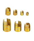Self Tapping Threaded Inserts Kit M3 To M12 Brass Slotted Inserts 50 Pcs Easy Install No Pre Tap Needed Pressed Fit Anti Vibration For Strong Secure Long Lasting Joints, brass inserts